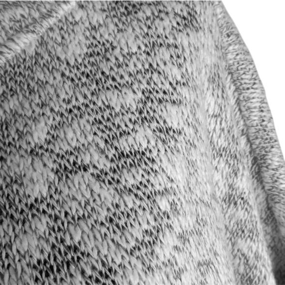 Lou & Grey Size XXS Marled Sweater Knit Poncho Cotton Blend Gray White Marled - Picture 11 of 12